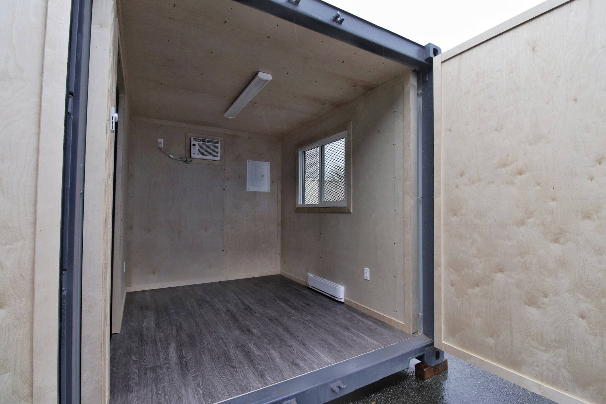 10’ Office CUBE – Wood Finished - Charlie Container Crew Pty Ltd