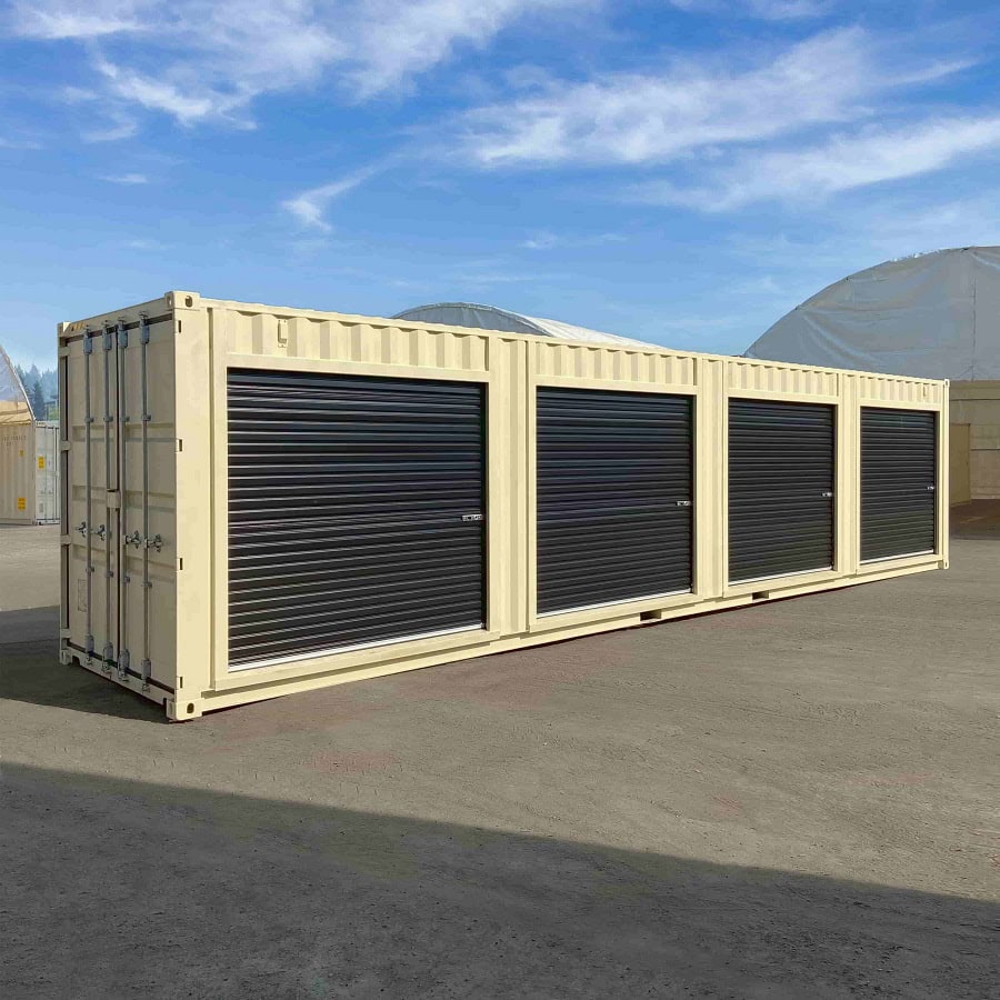 40’HC “CONTAINMENT CUBE” with 4 x Roll Up Doors - Charlie Container Crew Pty Ltd