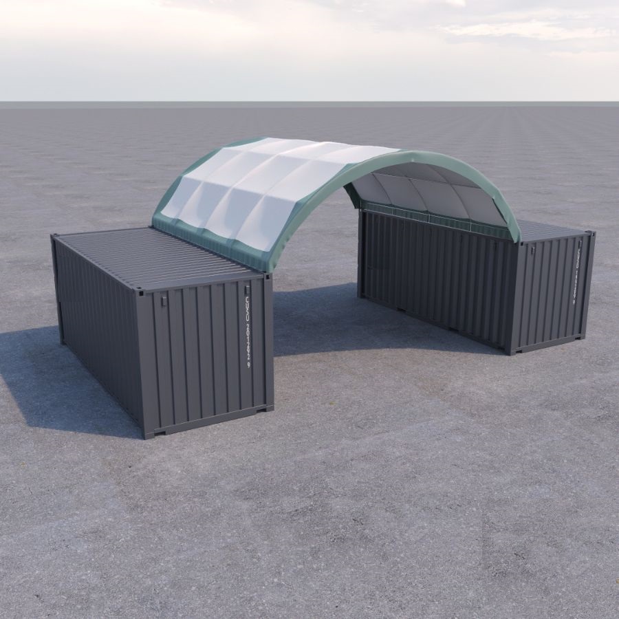 20’ x 20’ Fabric Container Shelter - Charlie Container Crew Pty Ltd