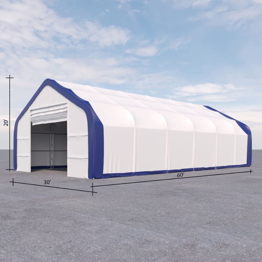 Dual Truss Storage Shelter (30′ x 60′ x 20′) - Charlie Container Crew Pty Ltd