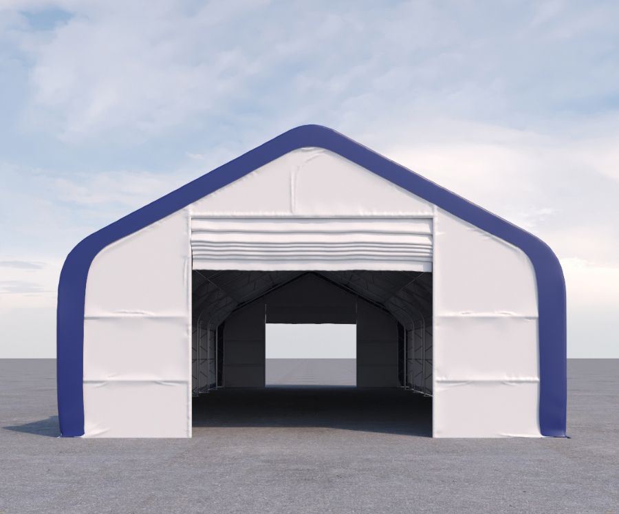 Dual Truss Storage Shelter (30′ x 80′ x 20′) - Charlie Container Crew Pty Ltd