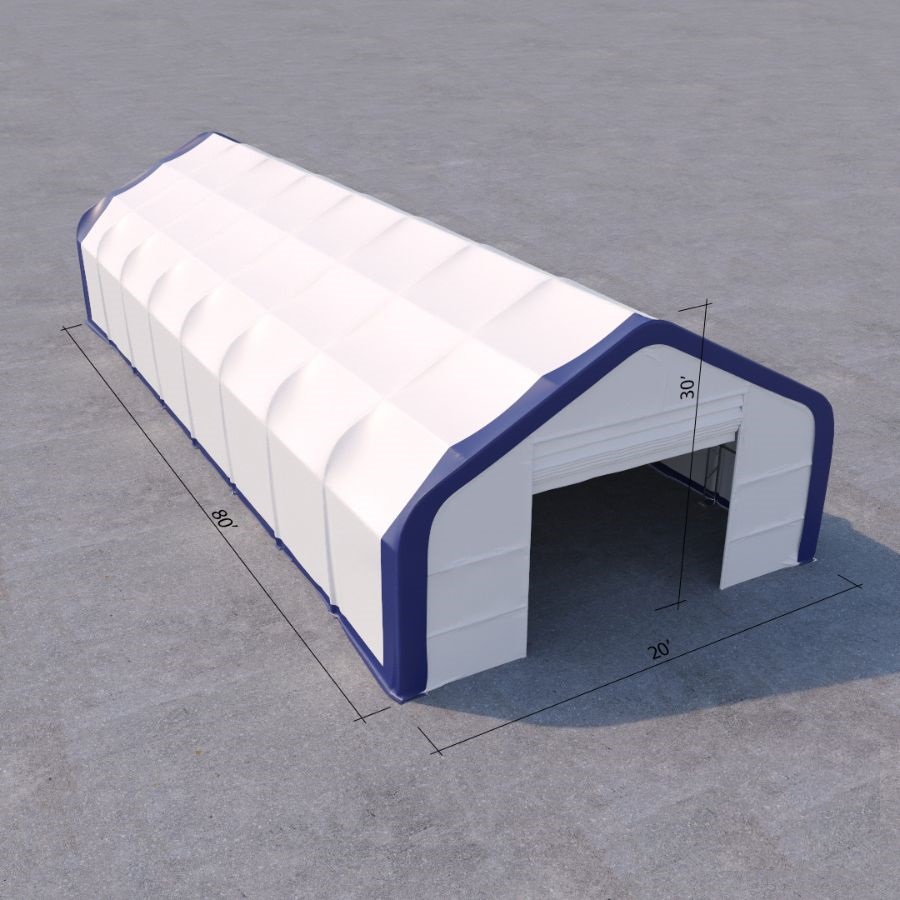 Dual Truss Storage Shelter (30′ x 80′ x 20′) - Charlie Container Crew Pty Ltd