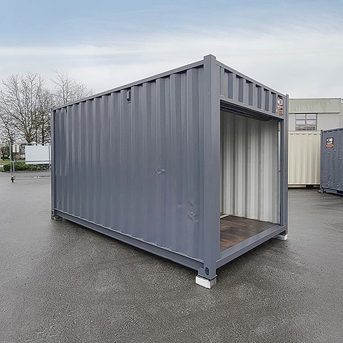 15′ “Cut Down” Used Container + Rollup - Charlie Container Crew Pty Ltd