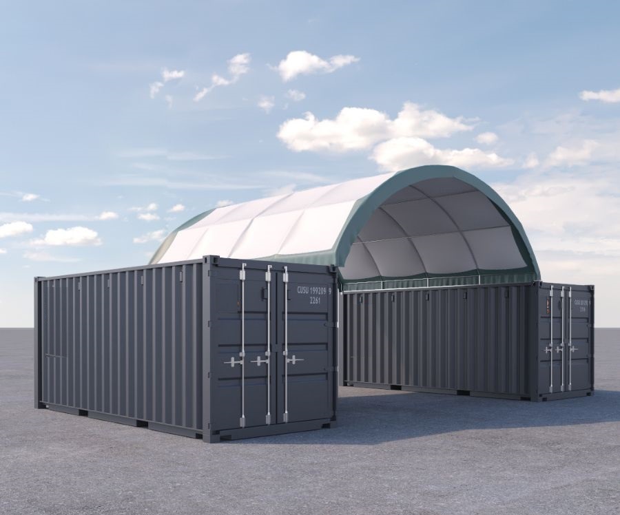 20’ x 20’ Fabric Container Shelter - Charlie Container Crew Pty Ltd