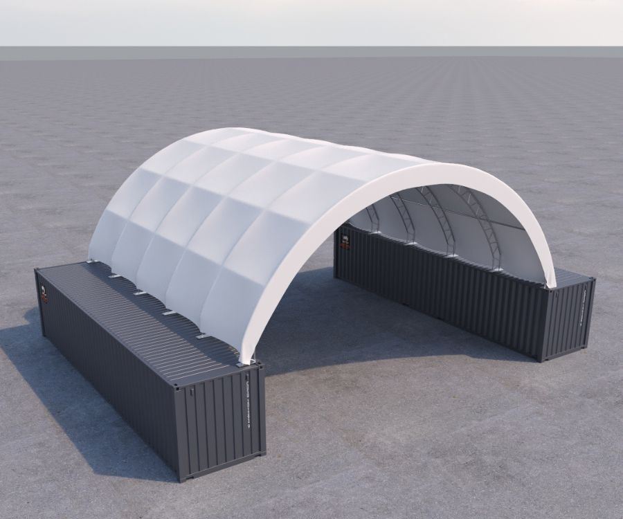 40’ x 40’ Fabric Container Shelter - Charlie Container Crew Pty Ltd