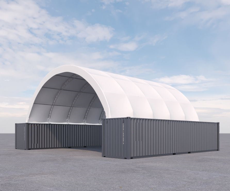 40’ x 40’ Fabric Container Shelter - Charlie Container Crew Pty Ltd