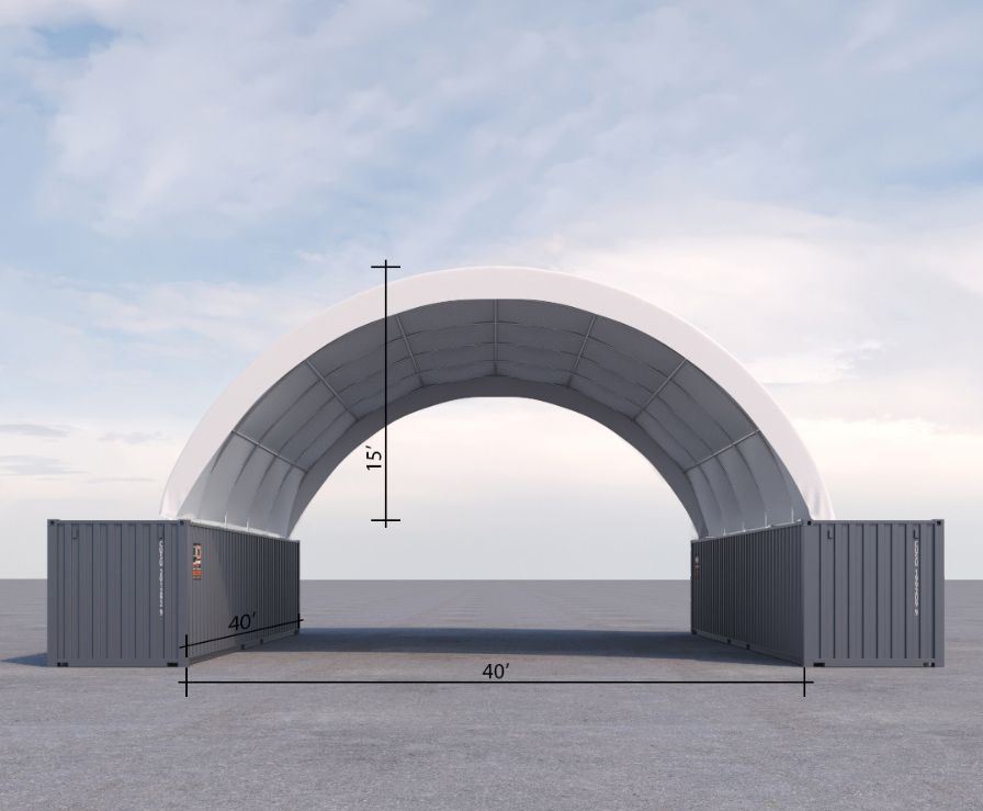 40’ x 40’ Fabric Container Shelter - Charlie Container Crew Pty Ltd