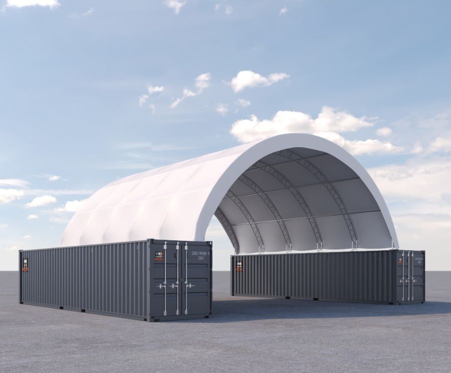 40’ x 40’ Fabric Container Shelter - Charlie Container Crew Pty Ltd