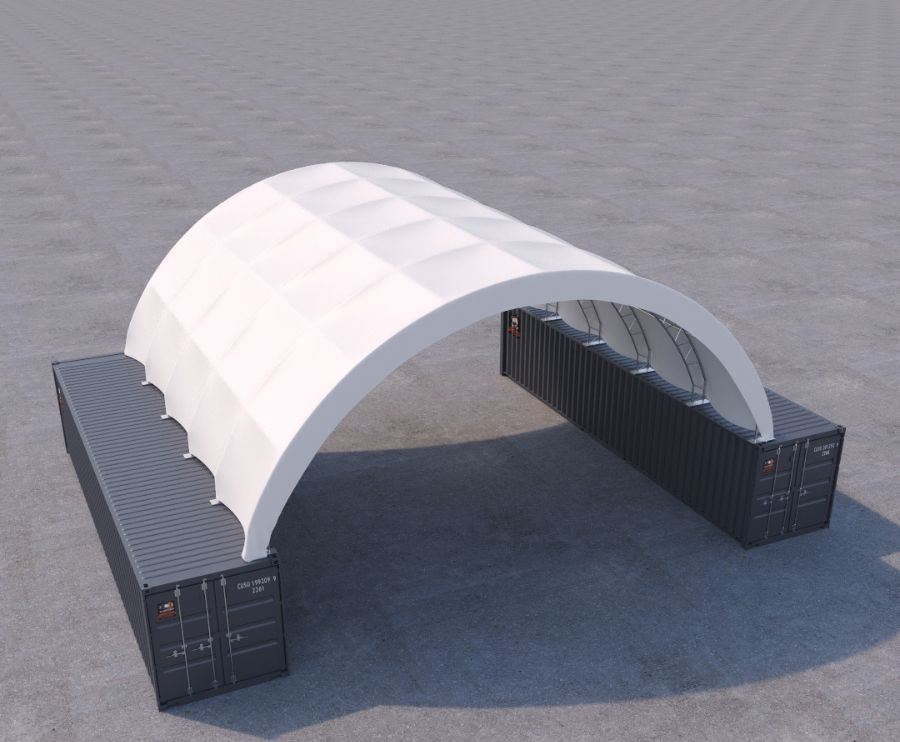 40’ x 40’ Fabric Container Shelter - Charlie Container Crew Pty Ltd