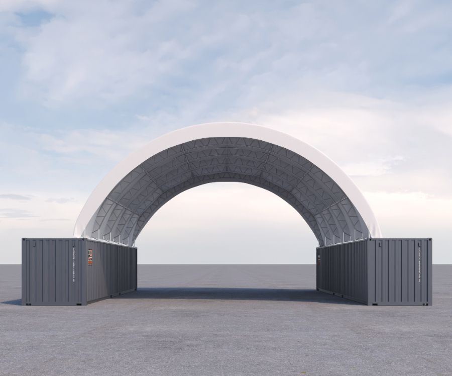 40’ x 40’ Fabric Container Shelter - Charlie Container Crew Pty Ltd