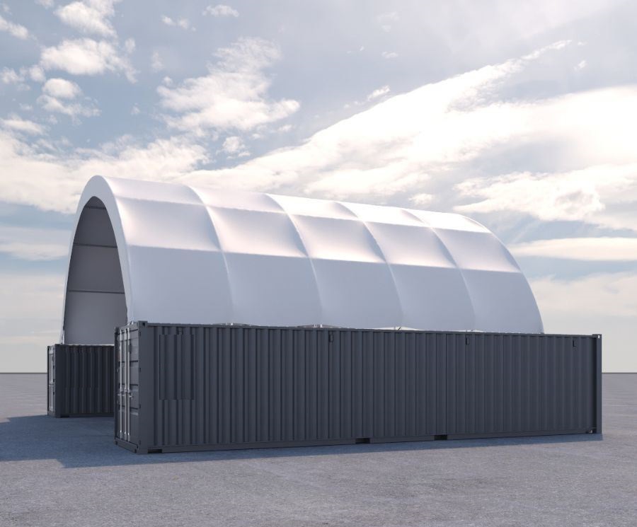 40’ x 40’ Fabric Container Shelter - Charlie Container Crew Pty Ltd