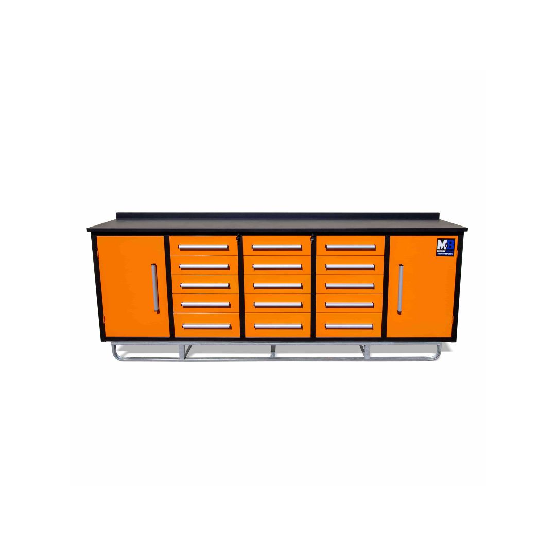 M&B | 10’ Workbench Cabinet with 15 Drawers - Charlie Container Crew Pty Ltd