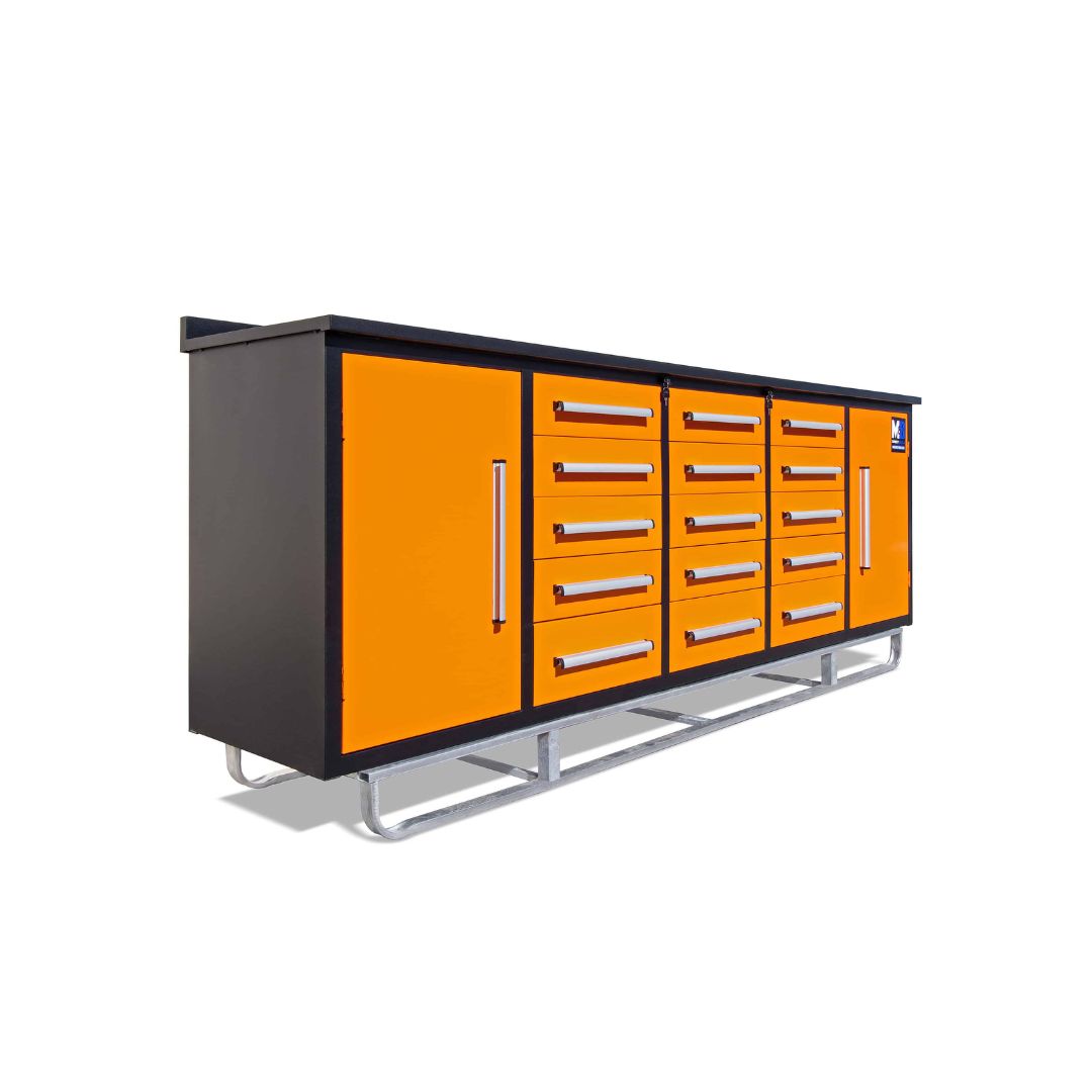 M&B | 10’ Workbench Cabinet with 15 Drawers - Charlie Container Crew Pty Ltd