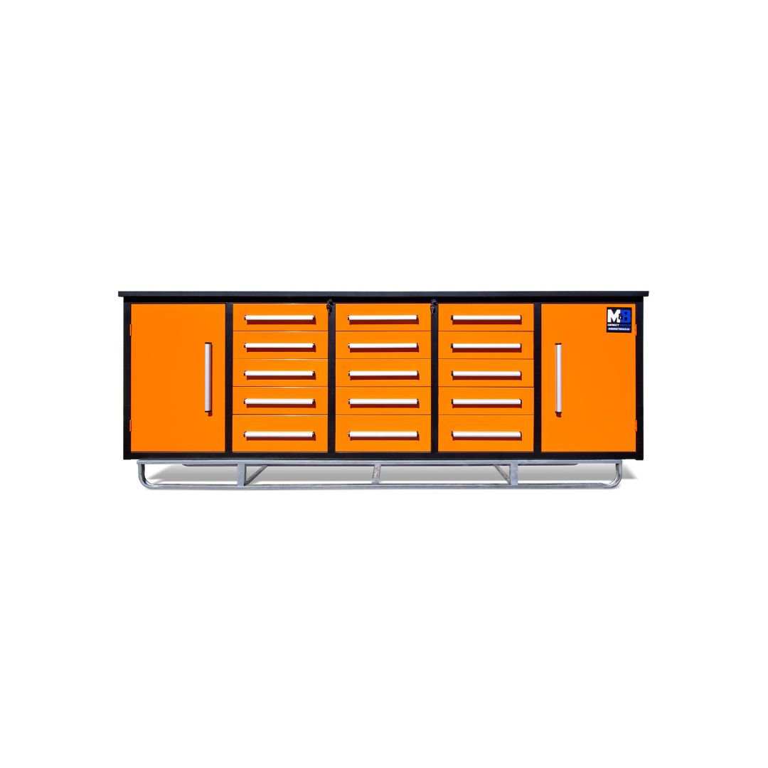 M&B | 10’ Workbench Cabinet with 15 Drawers - Charlie Container Crew Pty Ltd