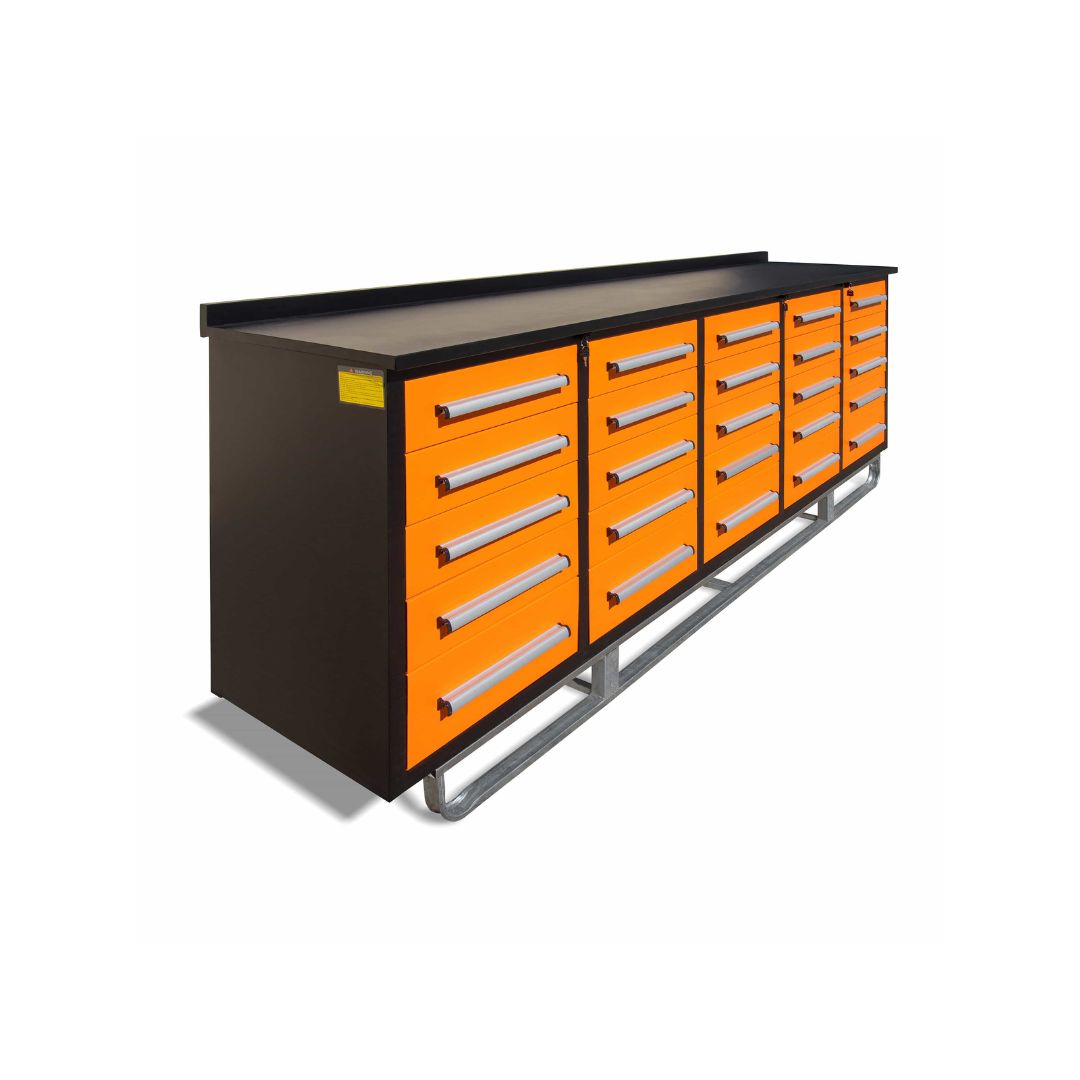 M&B | 10’ Workbench Cabinet with 25 Drawers - Charlie Container Crew Pty Ltd
