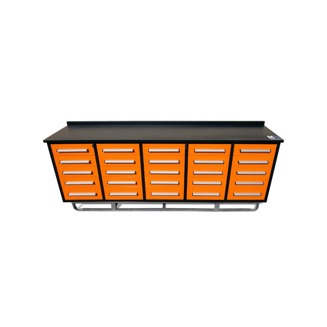 M&B | 10’ Workbench Cabinet with 25 Drawers - Charlie Container Crew Pty Ltd