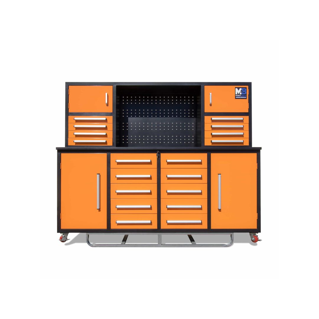 M&B | 7’ Workbench Cabinet with 18 Drawers - Charlie Container Crew Pty Ltd