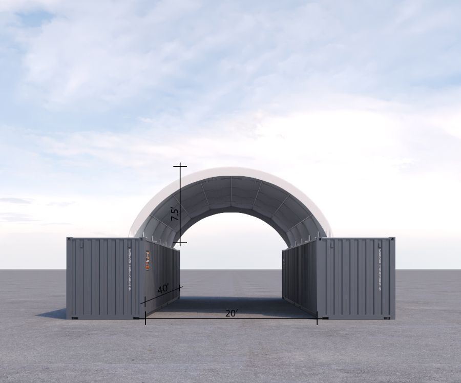 20′ x 40′ Fabric Container Shelter - Charlie Container Crew Pty Ltd