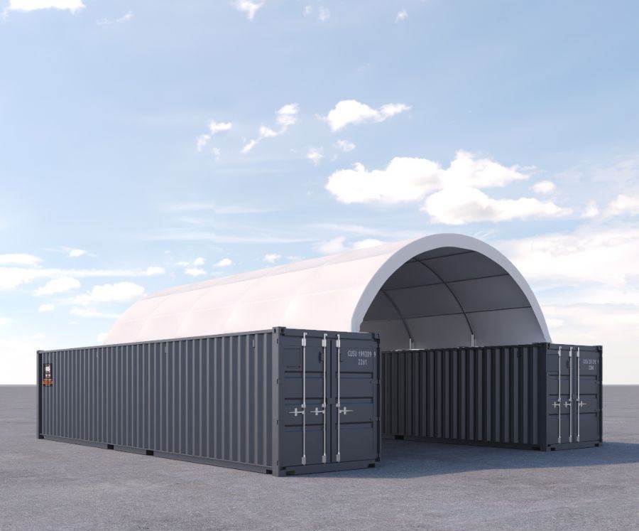 20′ x 40′ Fabric Container Shelter - Charlie Container Crew Pty Ltd